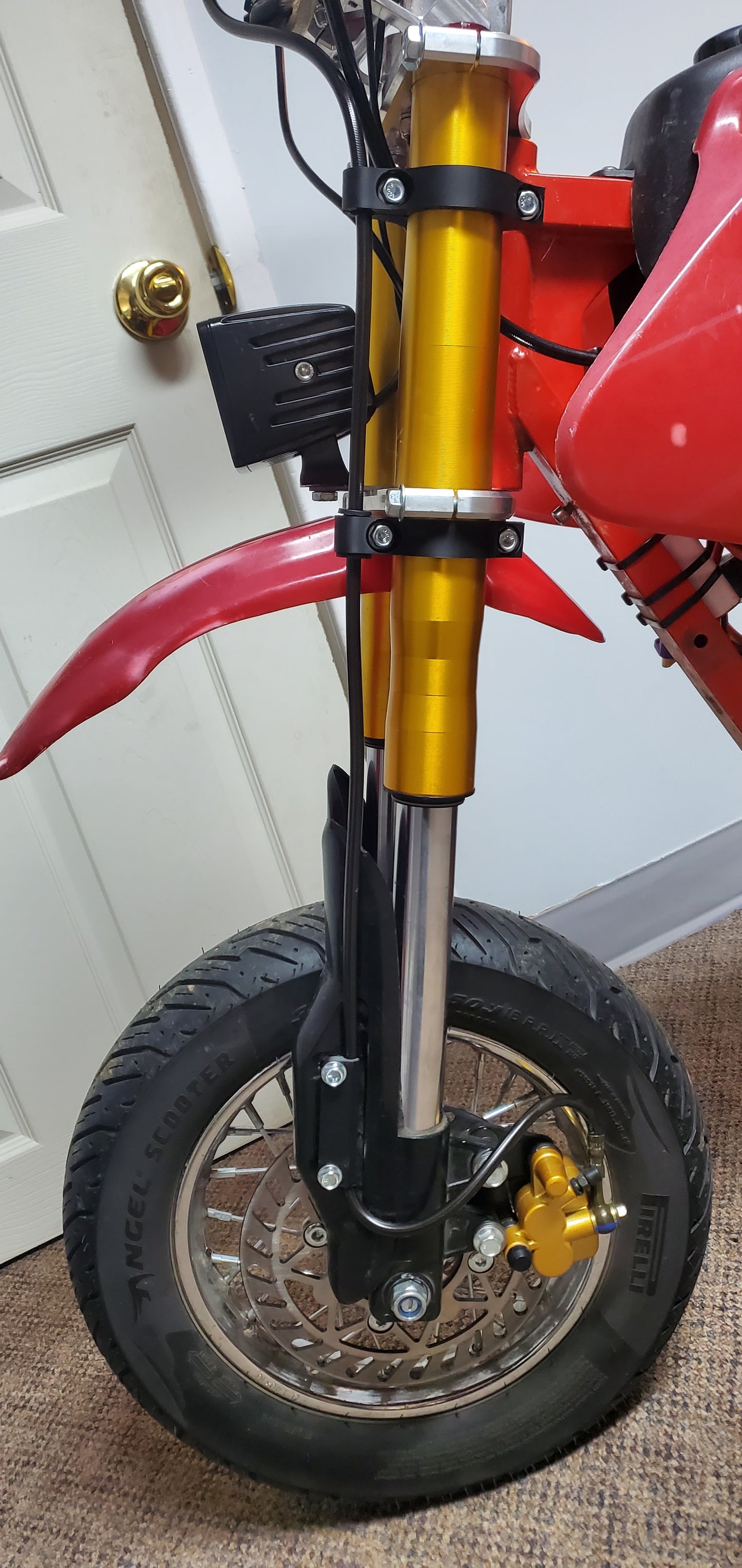 Front Pitbike Brake Line Guides
