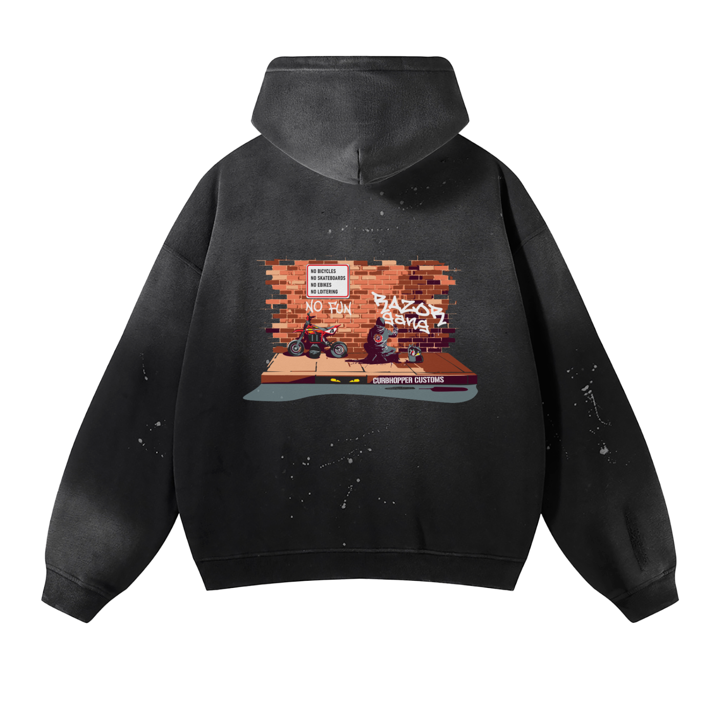 Distressed "Razor Gang" Hoodie